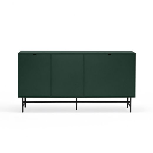 Dark green and black wood and metal sideboard, 150 x 47 x 77 cm | Punto
