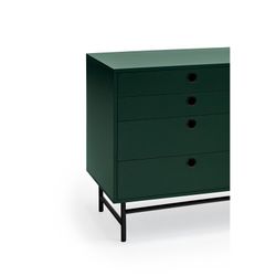Dark green and black wood and metal sideboard, 150 x 47 x 77 cm | Punto