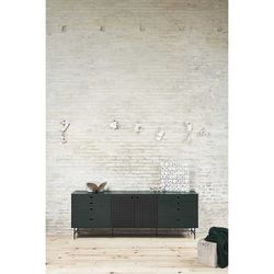Dark green and black wood and metal sideboard, 212 x 47 x 77 cm | Punto