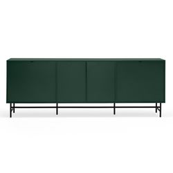 Dark green and black wood and metal sideboard, 212 x 47 x 77 cm | Punto
