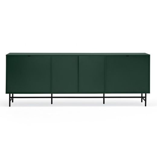 Dark green and black wood and metal sideboard, 212 x 47 x 77 cm | Punto