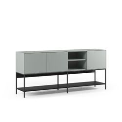 Buffet en bois et métal vert et noir, 180 x 40 x 80 cm | Amira