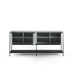 Buffet en bois et métal vert et noir, 180 x 40 x 80 cm | Amira