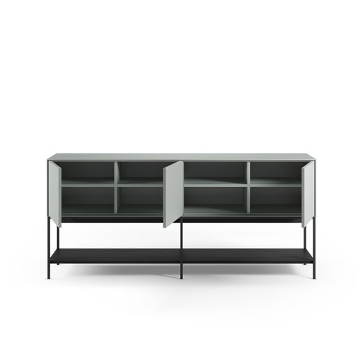 Buffet en bois et métal vert et noir, 180 x 40 x 80 cm | Amira