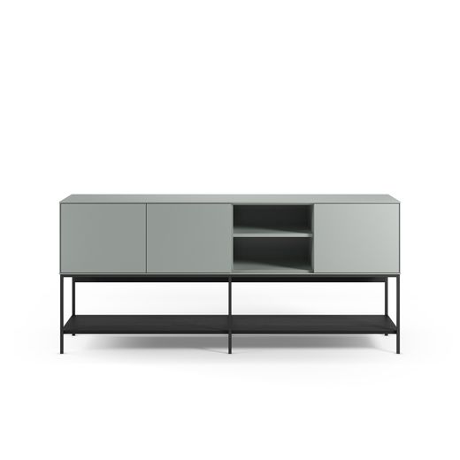 Buffet en bois et métal vert et noir, 180 x 40 x 80 cm | Amira