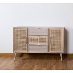 Houten dressoir en rooster 119,5 x 39 x 81 cm