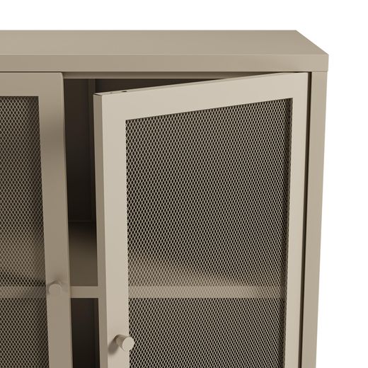 Metal sideboard in sand, 121 x 40 x 90 cm | Fayna