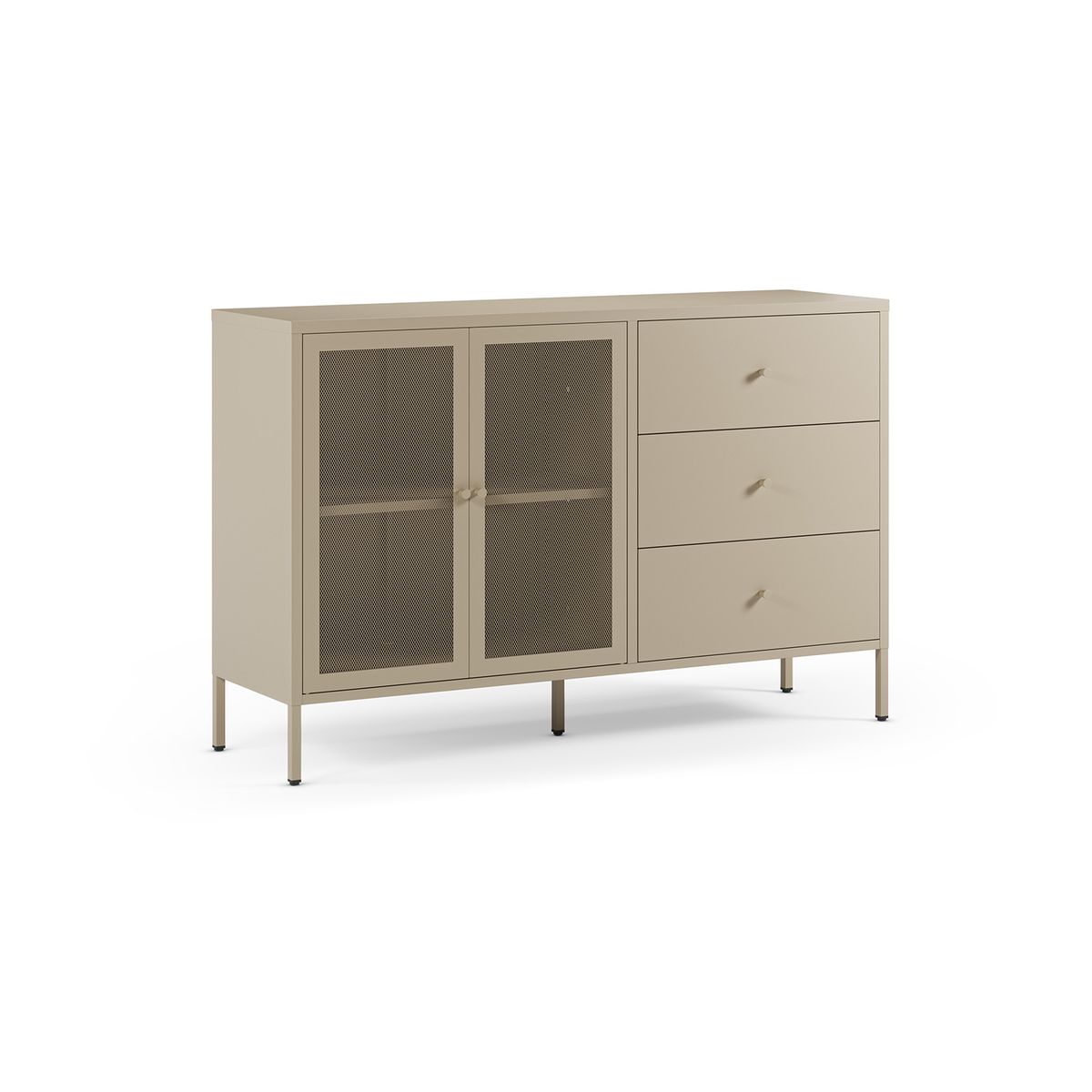 Aparador de metal en arena, 140 x 40 x 90 cm | Fayna