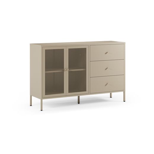 Aparador de metal en arena, 140 x 40 x 90 cm | Fayna