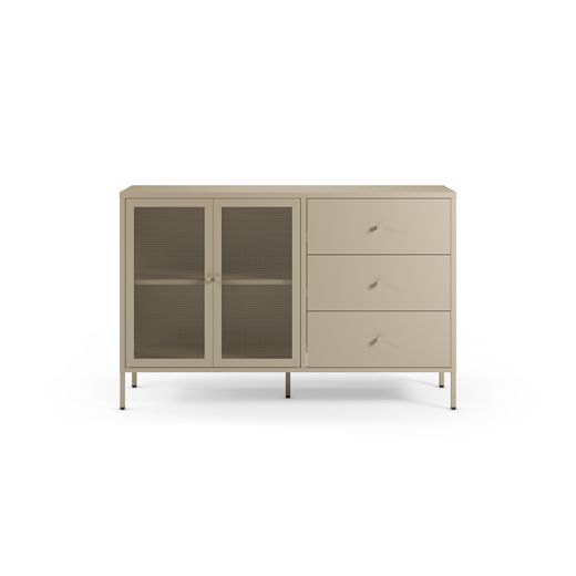 Metal sideboard in sand, 140 x 40 x 90 cm | Fayna