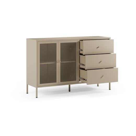 Metal sideboard in sand, 140 x 40 x 90 cm | Fayna