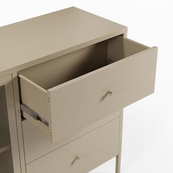 Metal sideboard in sand, 140 x 40 x 90 cm | Fayna