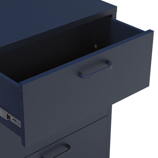 Metal sideboard in blue, 140 x 40 x 90 cm | Diora