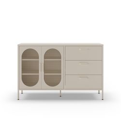 Conjunto de salón compuesto por aparador y mueble tv en color crema| Diora