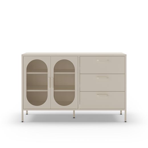 Conjunto de salón compuesto por aparador y mueble tv en color crema| Diora