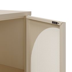 Sideboard aus cremefarbenem Metall, 160 x 40 x 90 cm | Tayra