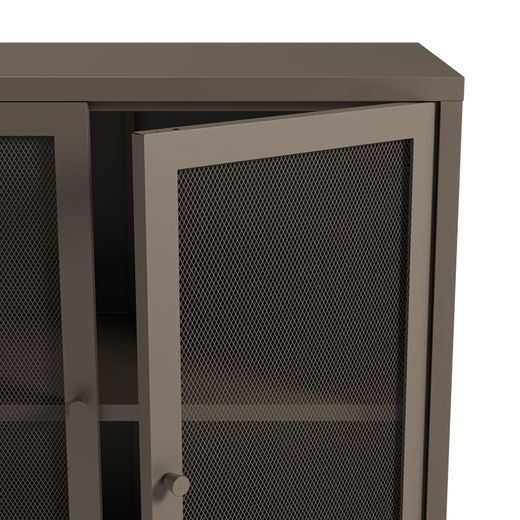 Metal sideboard in mocha, 121 x 40 x 90 cm | Fayna