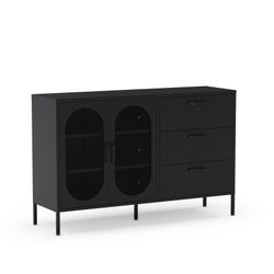 Black metal sideboard, 140 x 40 x 90 cm | Diora