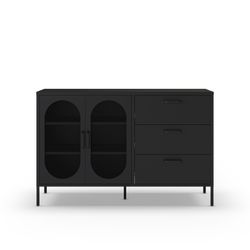 Black metal sideboard, 140 x 40 x 90 cm | Diora