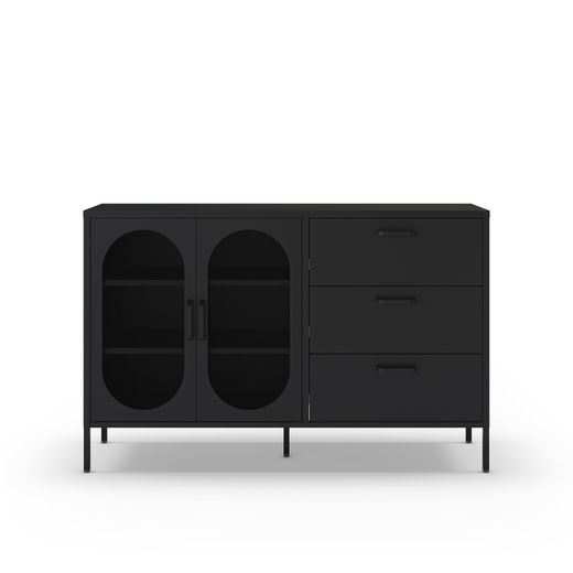 Black metal sideboard, 140 x 40 x 90 cm | Diora