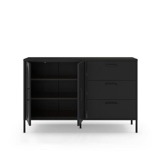 Black metal sideboard, 140 x 40 x 90 cm | Diora