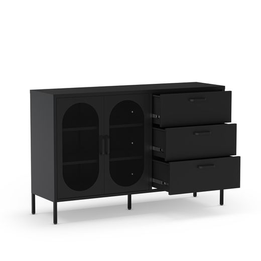 Black metal sideboard, 140 x 40 x 90 cm | Diora