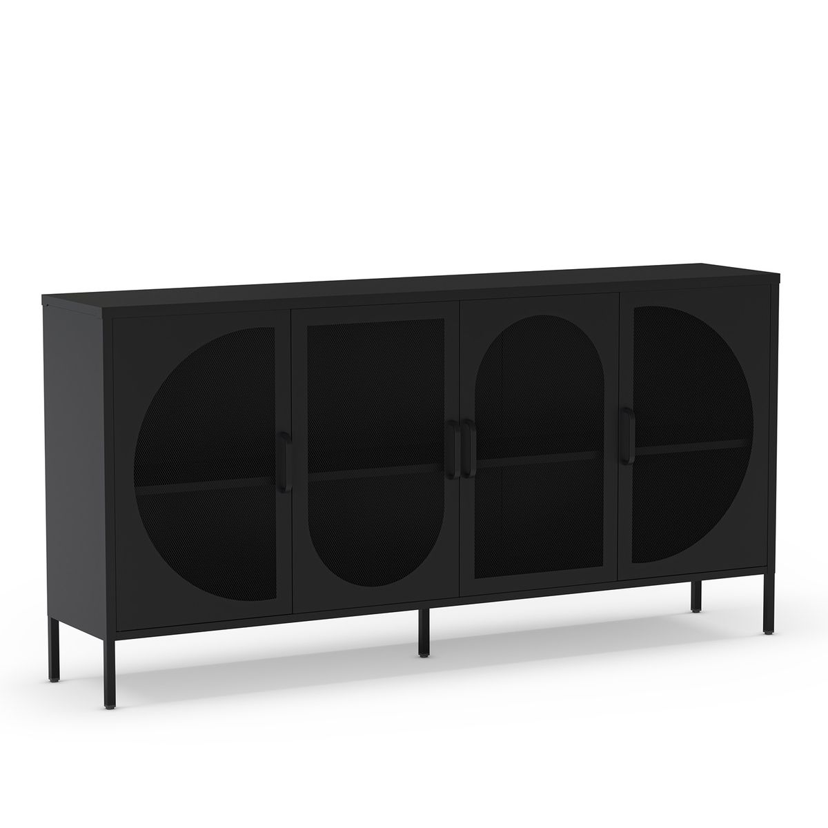 Aparador de metal en negro, 160 x 40 x 90 cm | Tayra