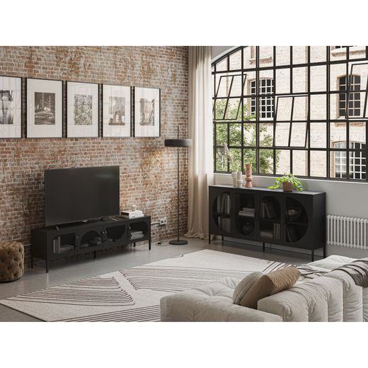 Sort metalskænk, 160 x 40 x 90 cm | Tayra