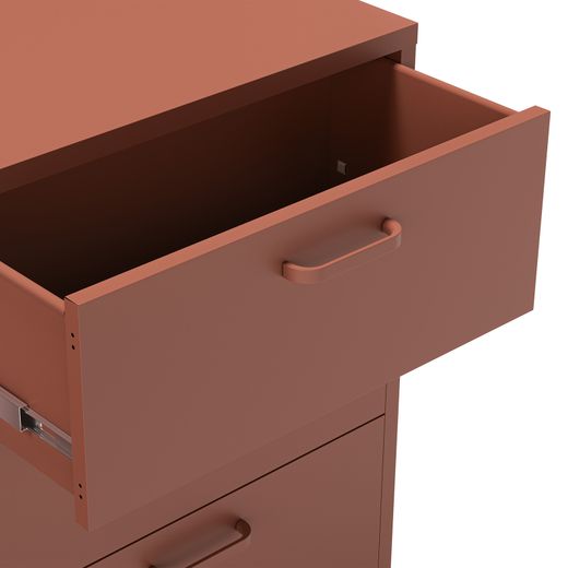 Metal sideboard in terracotta, 140 x 40 x 90 cm | Diora