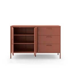 Metal sideboard in terracotta, 140 x 40 x 90 cm | Diora