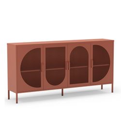 Sideboard aus Metall in Terrakotta, 160 x 40 x 90 cm | Tayra