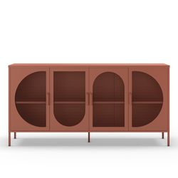Sideboard aus Metall in Terrakotta, 160 x 40 x 90 cm | Tayra