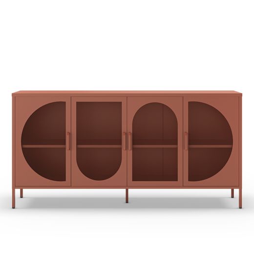 Sideboard aus Metall in Terrakotta, 160 x 40 x 90 cm | Tayra