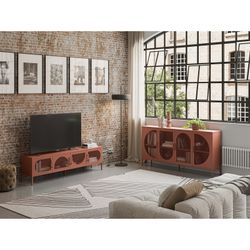 Sideboard aus Metall in Terrakotta, 160 x 40 x 90 cm | Tayra