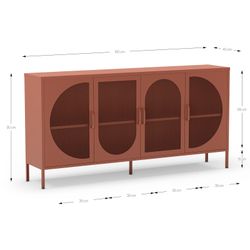 Sideboard aus Metall in Terrakotta, 160 x 40 x 90 cm | Tayra