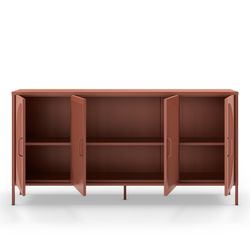 Sideboard aus Metall in Terrakotta, 160 x 40 x 90 cm | Tayra