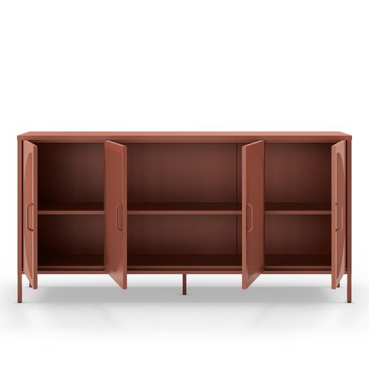 Sideboard aus Metall in Terrakotta, 160 x 40 x 90 cm | Tayra