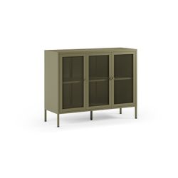 Metal sideboard in green, 121 x 40 x 90 cm | Fayna