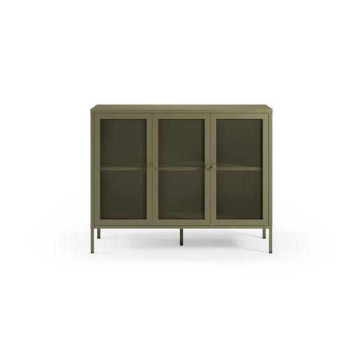 Metal sideboard in green, 121 x 40 x 90 cm | Fayna