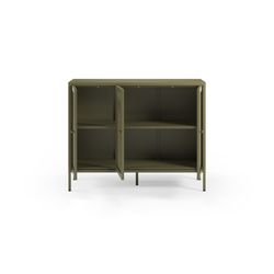 Metal sideboard in green, 121 x 40 x 90 cm | Fayna