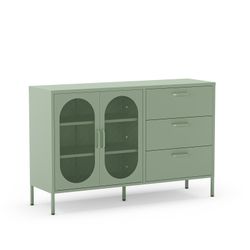 Metal sideboard in mint green, 140 x 40 x 90 cm | Diora