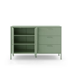 Metal sideboard in mint green, 140 x 40 x 90 cm | Diora