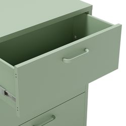 Metal sideboard in mint green, 140 x 40 x 90 cm | Diora