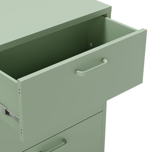 Metal sideboard in mint green, 140 x 40 x 90 cm | Diora