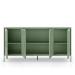 Metal sideboard in mint green, 160 x 40 x 90 cm | Tayra