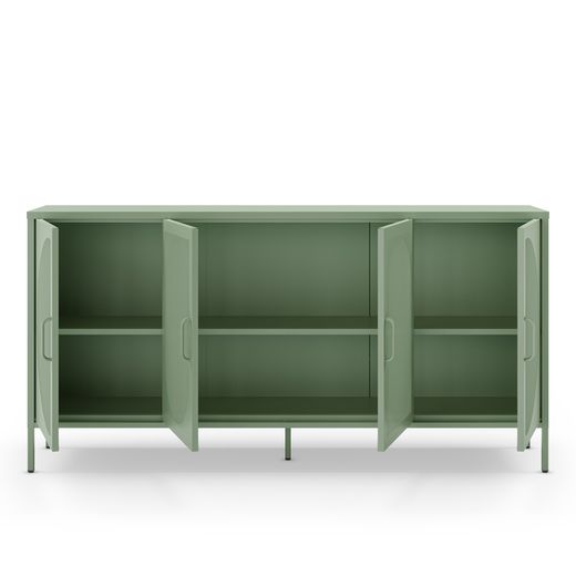 Metal sideboard in mint green, 160 x 40 x 90 cm | Tayra