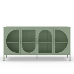 Metal sideboard in mint green, 160 x 40 x 90 cm | Tayra