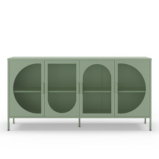 Metal sideboard in mint green, 160 x 40 x 90 cm | Tayra