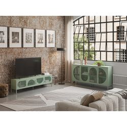Metal sideboard in mint green, 160 x 40 x 90 cm | Tayra