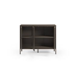 Metal and tempered glass sideboard in mocha, 121 x 40 x 90 cm | Layna
